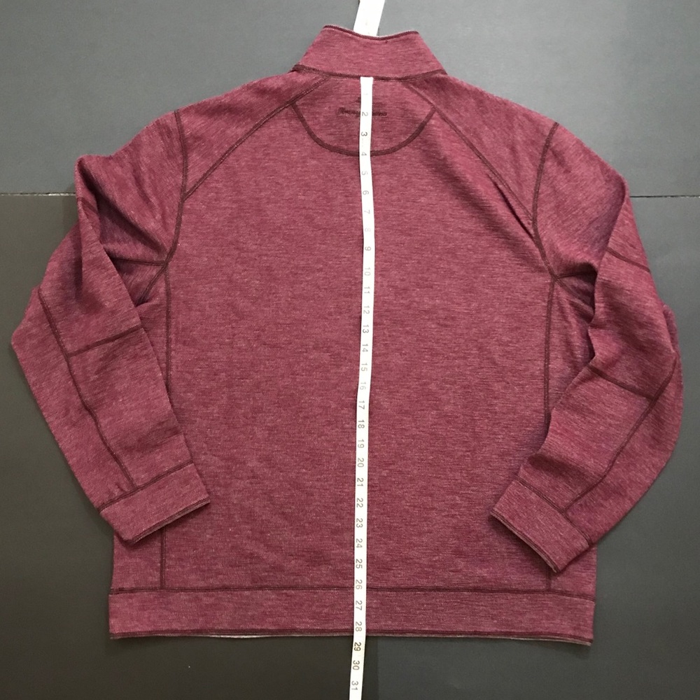 ‼️SOLD‼️ TOMMY BAHAMA Men’s Maroon Gray Pullover - Picture 7 of 8